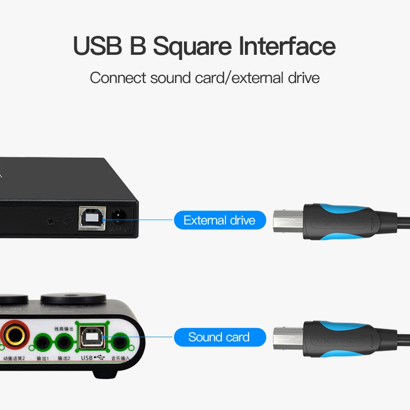 Cáp USB 2.0 Vention truyền dữ liệu tốc độ cao dùng cho máy in