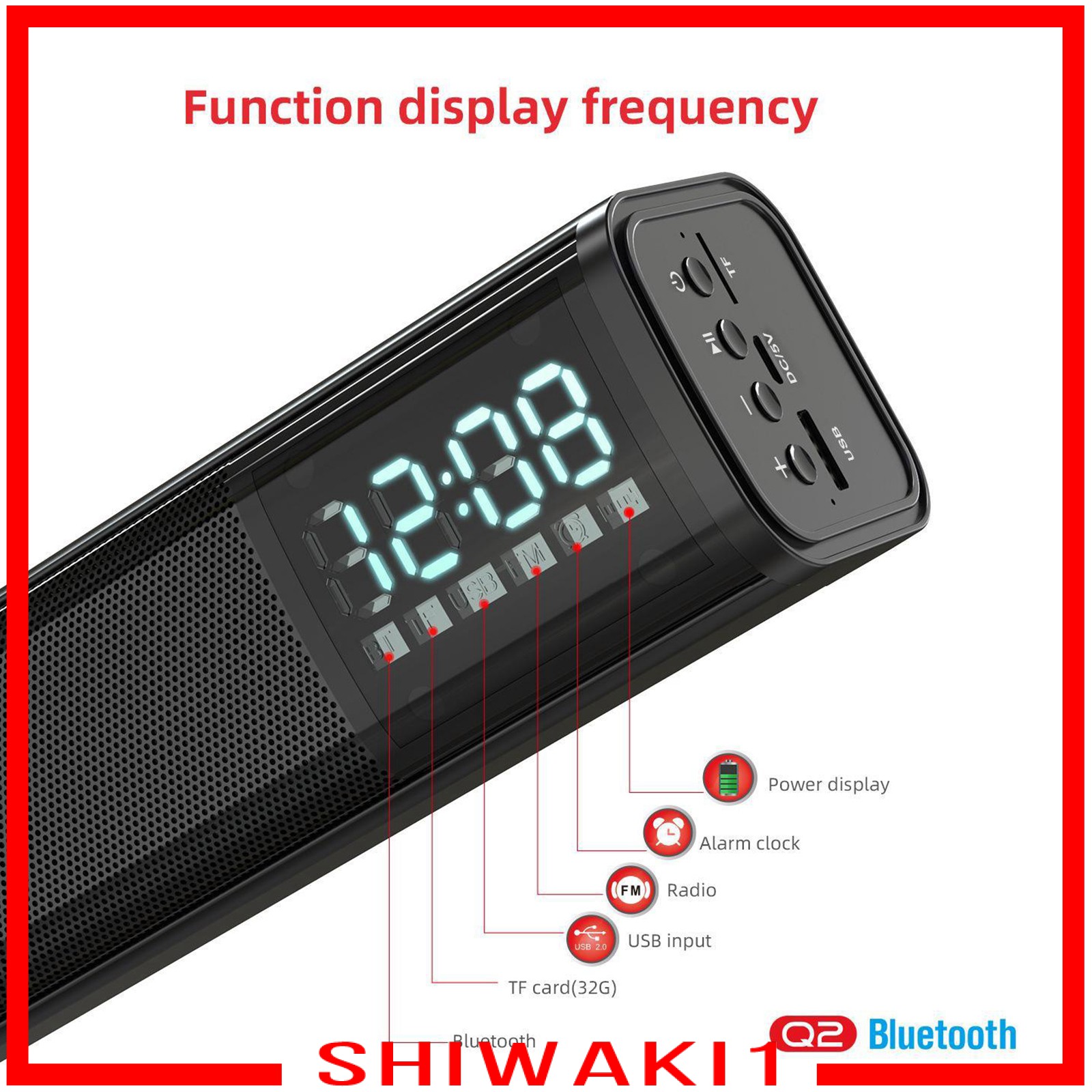 Loa Bluetooth 3d Shiwaki1 Âm Thanh Nổi Hỗ Trợ Tf Usb Aux Fm