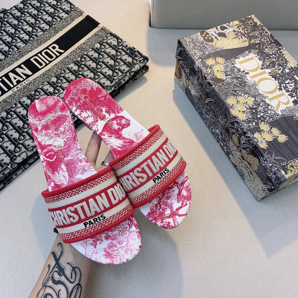 No Box-Xăng đan Cotton Thêu DWAY Cho Nữ