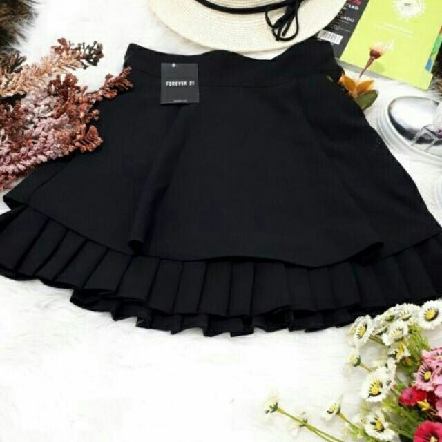 Chân váy 1 tầng xếp ly vải tuyết có may kèm quần trong | BigBuy360 - bigbuy360.vn