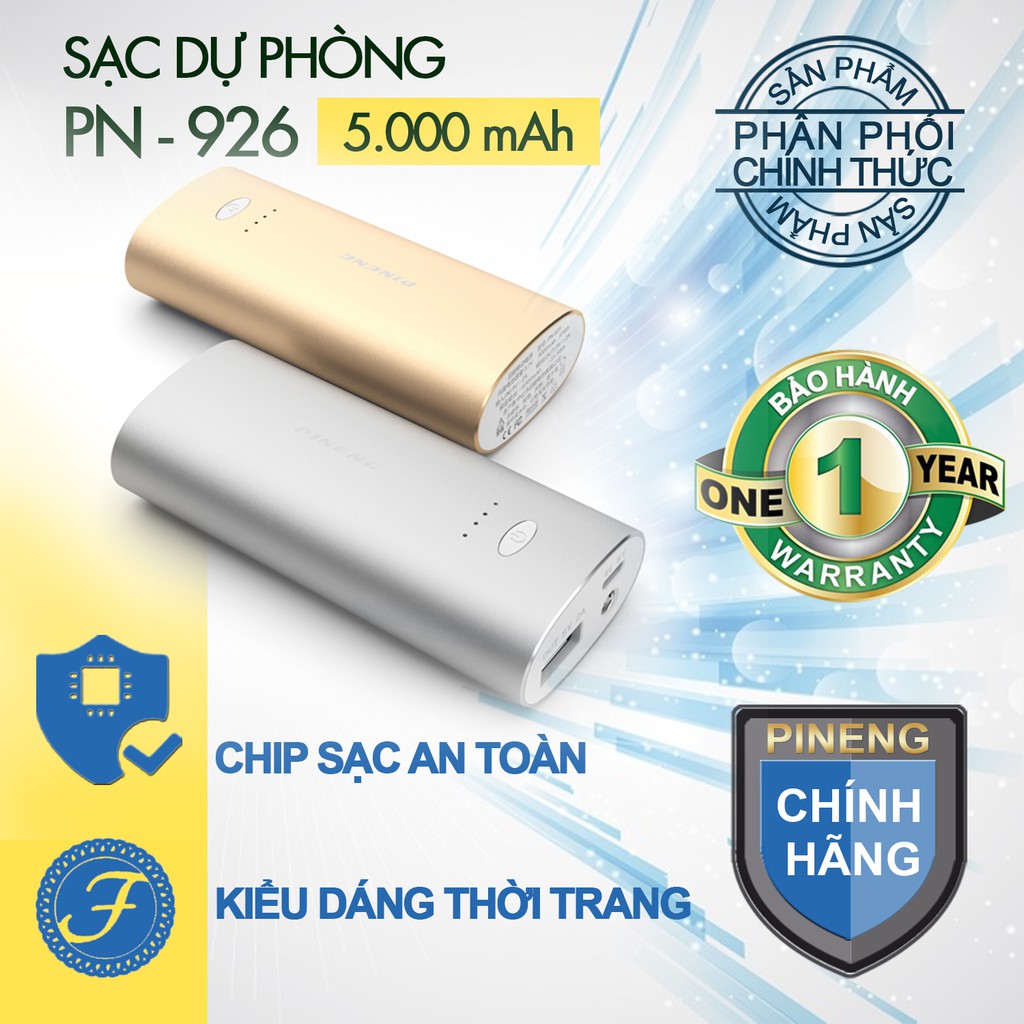 Pin sạc dự phòng Pineng PN-926 - Phân Phối Chính Hãng