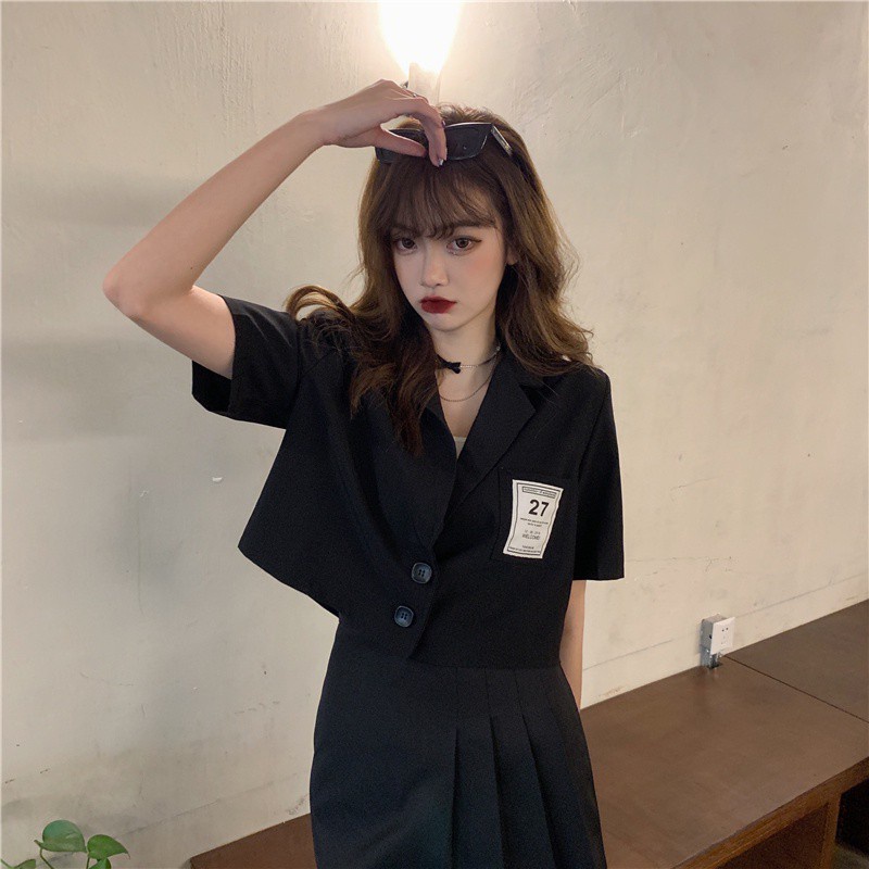 Zuoan Áo khoác blazer tay ngắn kiểu dáng thời trang mùa hè phong cách Hàn Quốc cho nữ | BigBuy360 - bigbuy360.vn