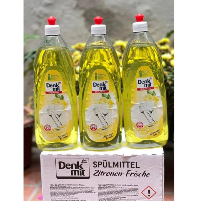 Nước rửa chén bát Đức Denkmit 1l hương chanh an toàn với đồ dùng cho bé - Shop Viloet