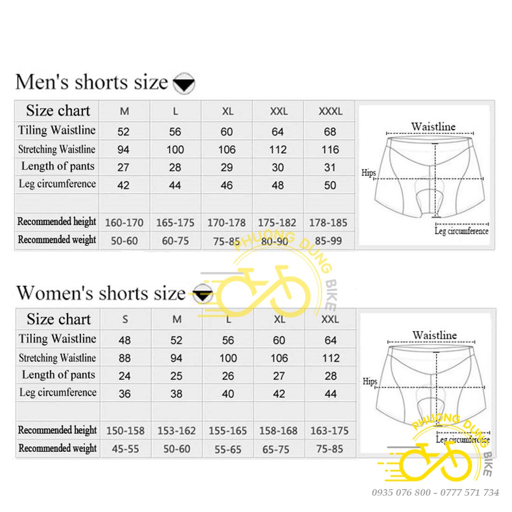 Quần ngắn xe đạp - Quần lót đệm mông đi xe đạp