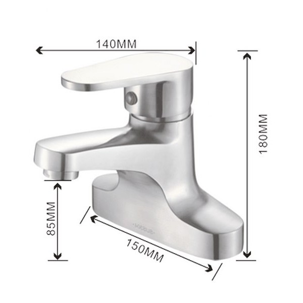 Vòi Lavabo nóng lạnh (2 chân dẹt) SUS304 - Cao cấp ITALIA (Kèm đôi dây cấp nước)