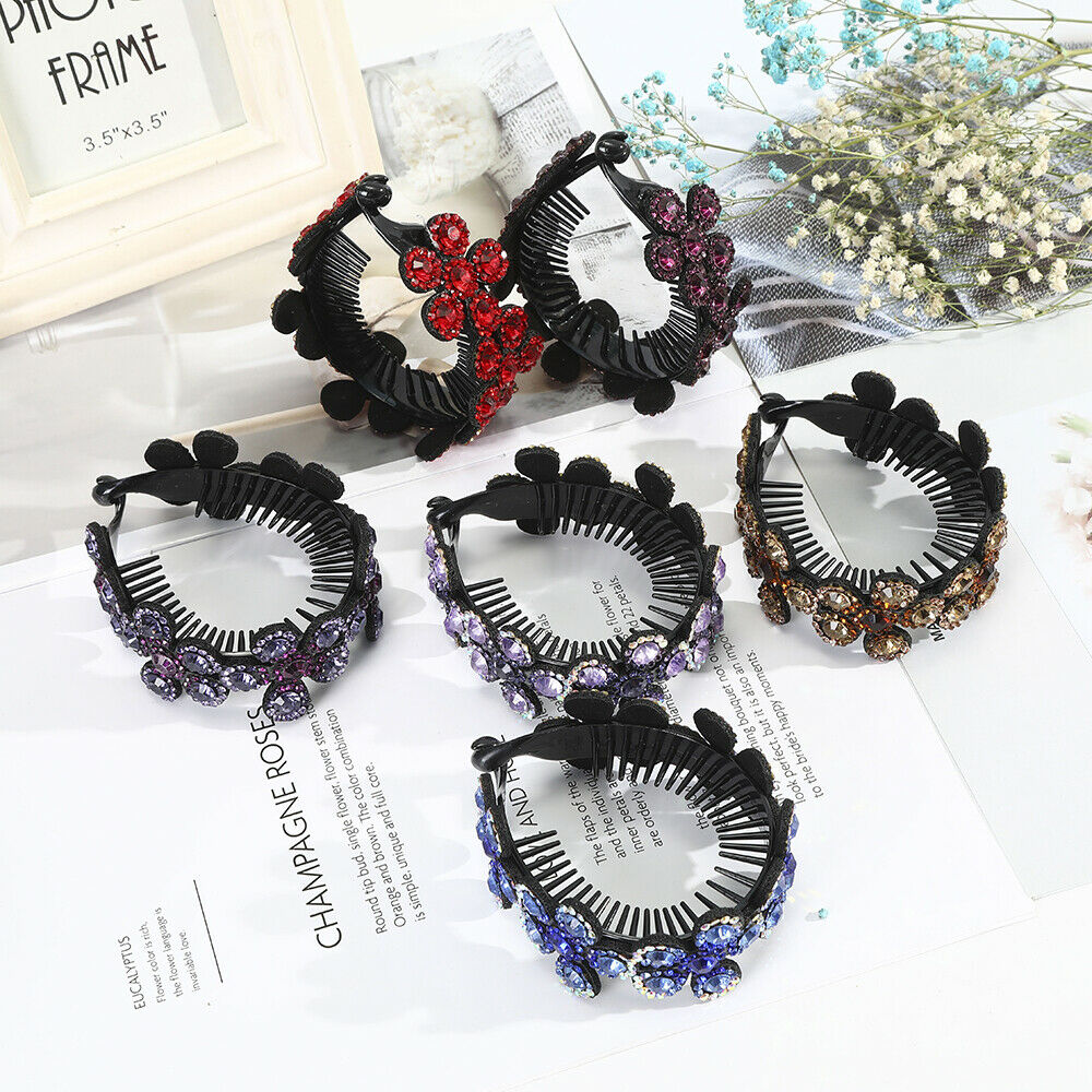 Kẹp Tóc Trang Trí Hình Đính Đá Nhân Tạo Phong Cách Cổ Điển