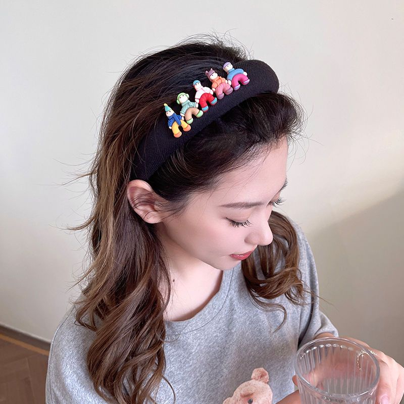 Băng Đô Cài Tóc Hình Biệt Thự Hoạt Hình Màu Trắng / Đen Kiểu Hàn Quốc Thời Trang Mùa