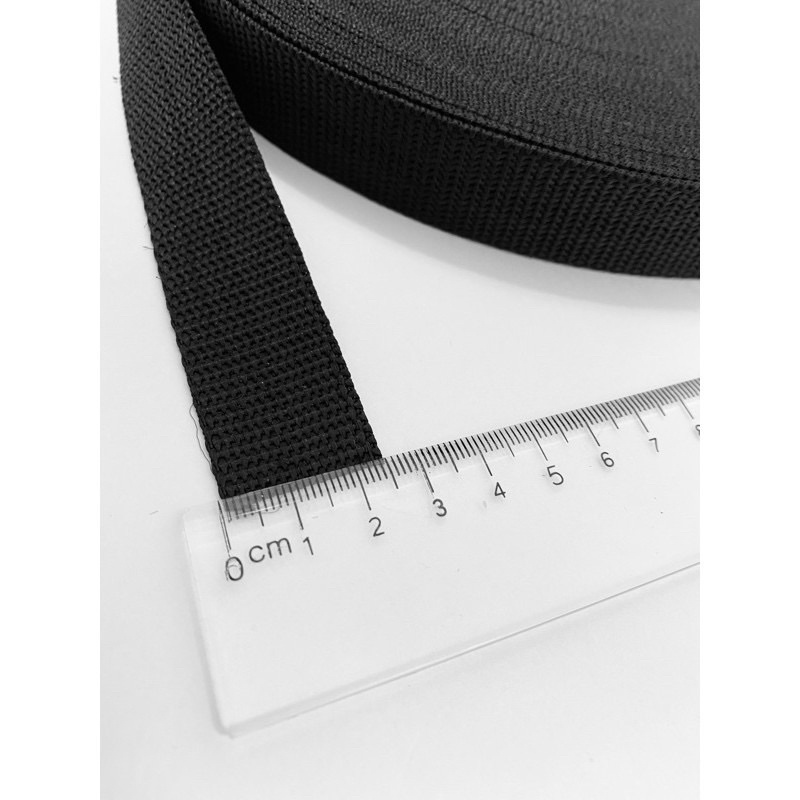 Dây quai dẹt đen, dây dù đủ size. cuộn 5/10m