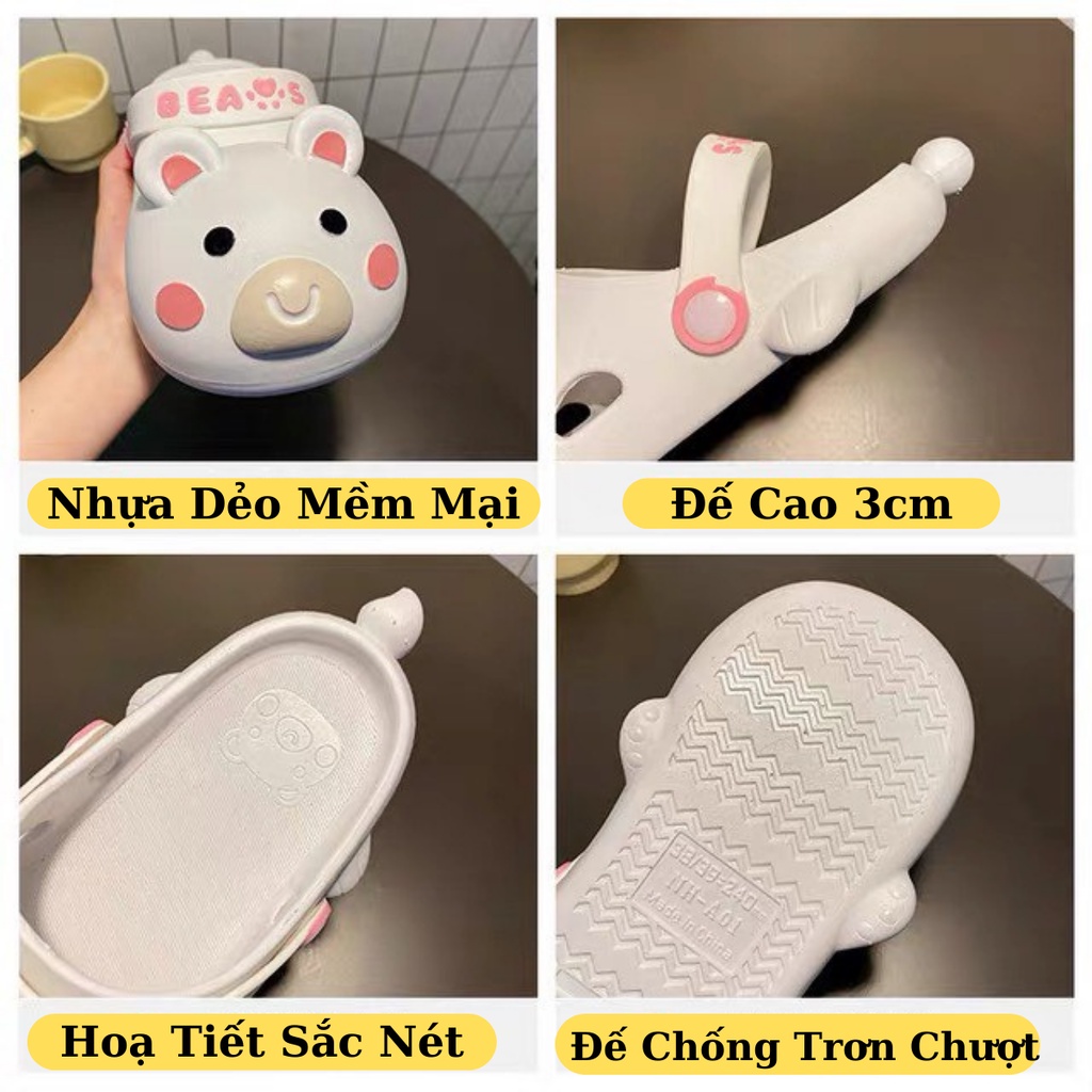 Dép sục đi trong nhà hình thú quai ngang dễ thương BINNIECUTE dạo phố, văn phòng, đi biển, du lịch