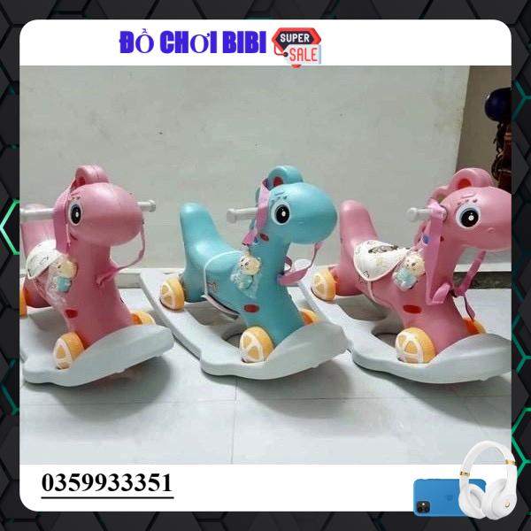 [Loại xịn Có nhạc]Ngựa bập bênh 2 In 1 vừa bập bênh vừa chòi chân cho bé