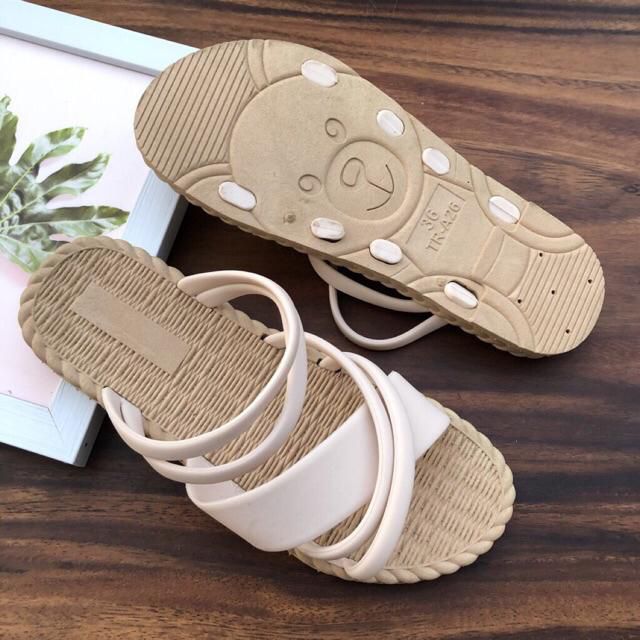 Sandal đế nhựa giả cói siêu dẻo quai chéo bảng