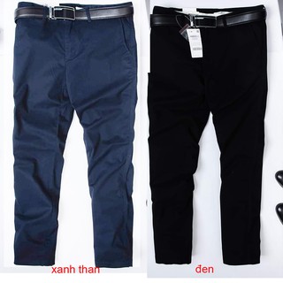 [BIG SIZE] Quần Kaki dài nam màu xanh than đậm & đen chất đẹp, mát mẻ, phong cách