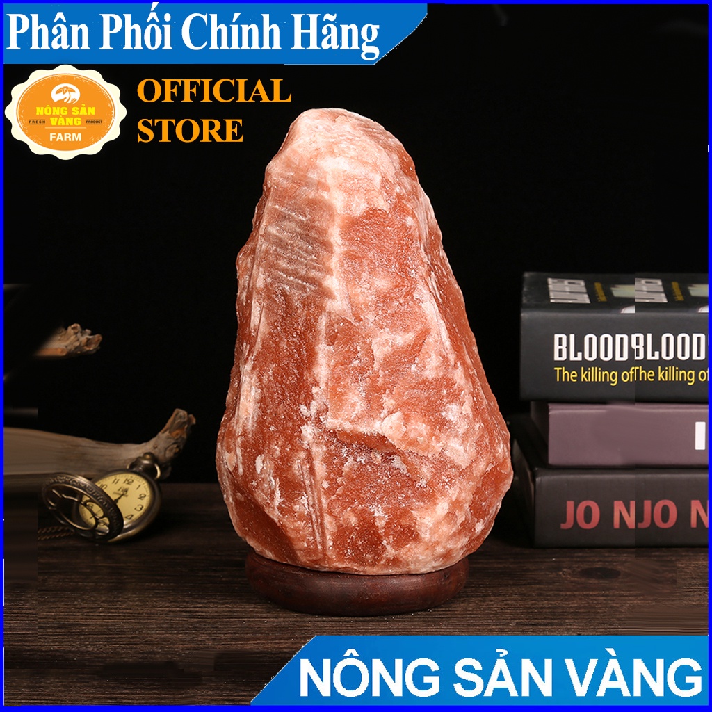 Đèn Đá Muối Cao Cấp Himalaya 6-7 Kg, đèn trang trí nhà cửa, phòng ngủ- Nhập Khẩu Paskitan