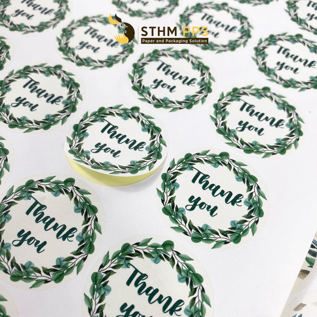 160 miếng sticker Thank you - 4 mẫu - đường kính 3.5cm - Dán đơn hàng, quà tặng -  STHM PPS