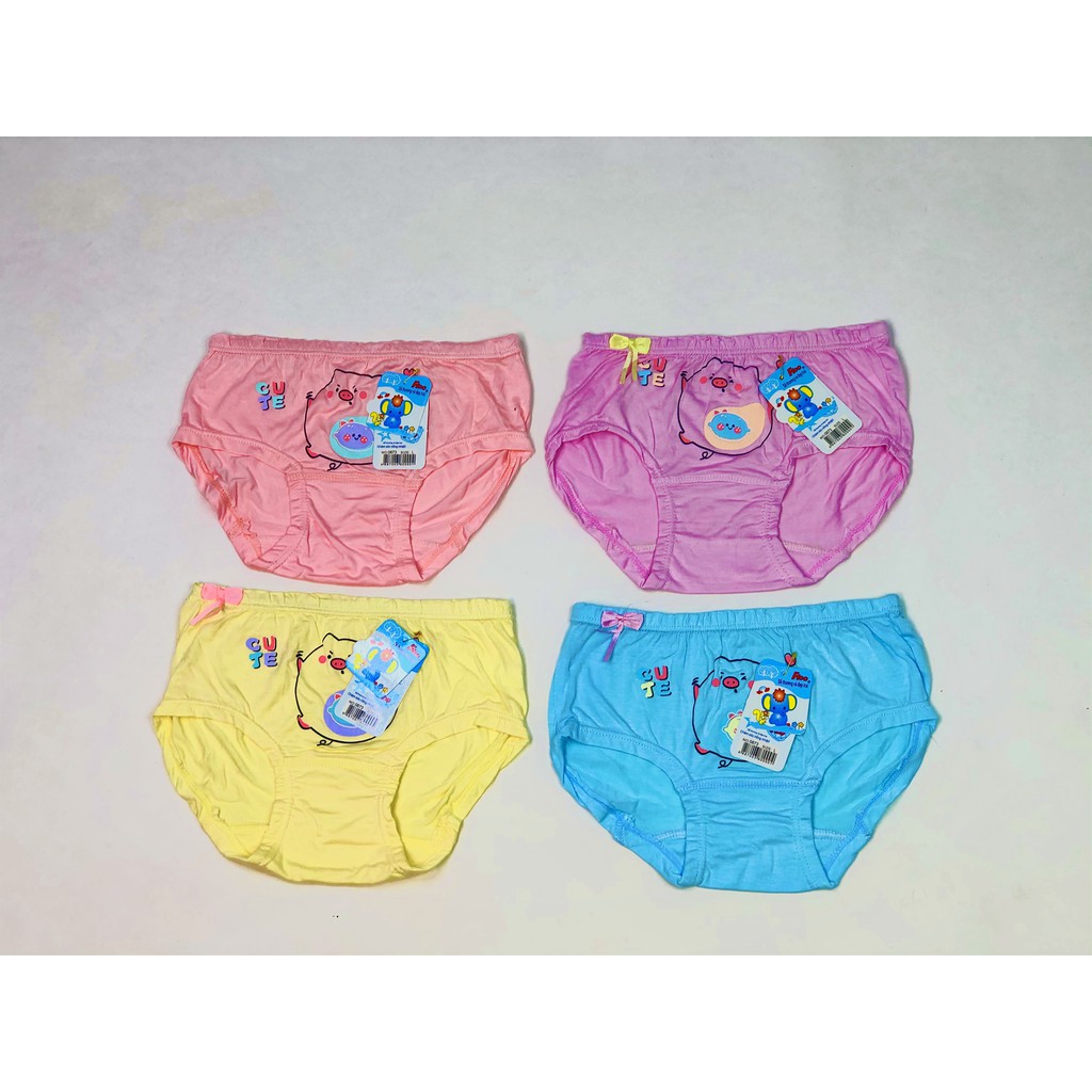 Quần Chip Bé Gái In Hình Heo Con Dễ Thương Chất Cotton Thoáng Mát Màu Ngẫu Nhiên Beddep Kids Clothes QL01