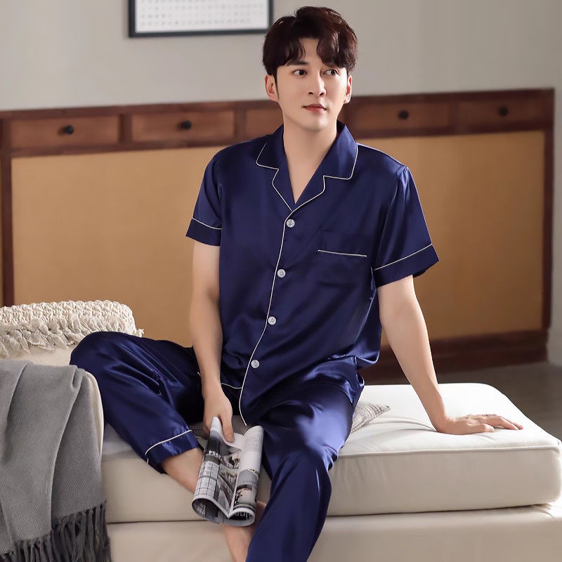 Đồ ngủ đôi, nữ Xia Bingsi, pyjama nam, mỏng mùa hè, ngắn tay cộng size xuân hè bộ đồ dịch vụ gia đình cặp vợ chồng | BigBuy360 - bigbuy360.vn