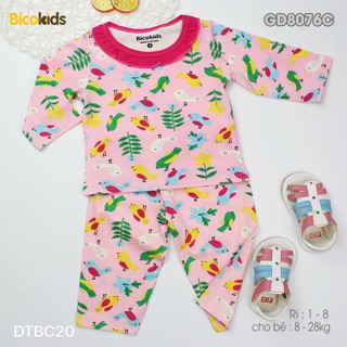 Bộ dài tay bé gái Bicokids 8-28kg