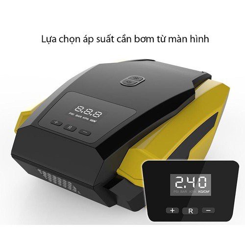 Bơm Lốp Ô Tô Đồng Hồ Điện Tử Thông Minh - Máy Bơm Lốp Mini Đa Năng 12V, Công Suất Lớn,Bơm Nhanh, Tự Ngắt ATJ 1166-S