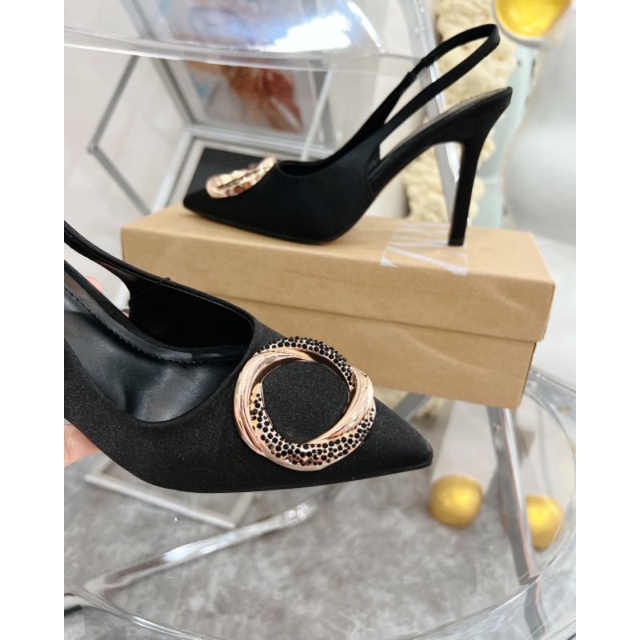 Giày Sandal Bệt 9p Lụa Zara Khoá Tròn Mềm Êm Fullbox Tag Cao Cấp