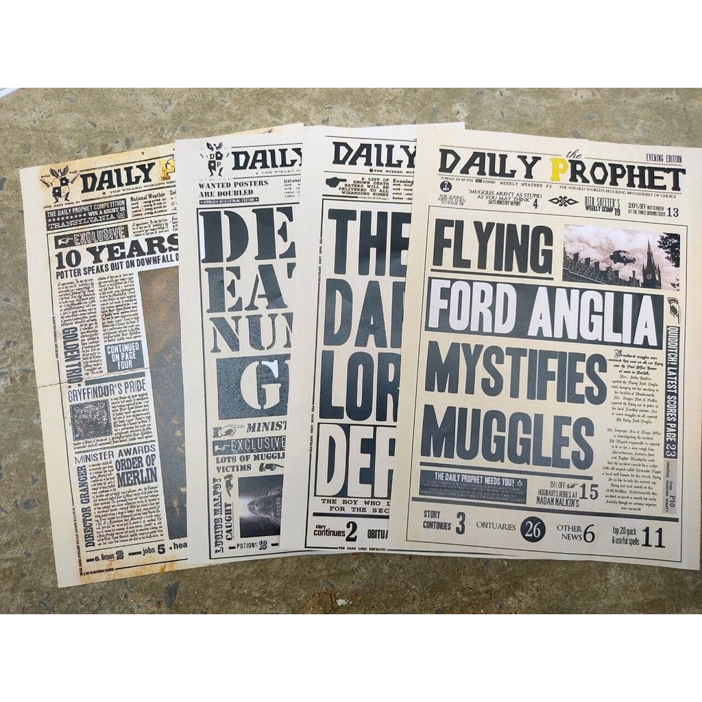 Combo 10 tờ Nhật Báo Tiên Tri trong Harry Potter