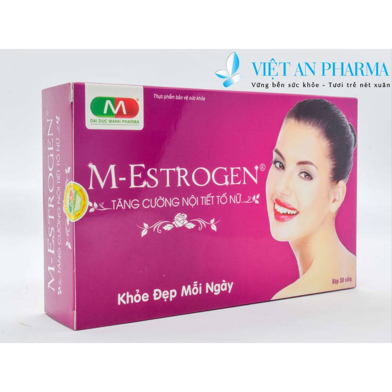 Tăng Cường Nội Tiết Tố Nữ, M-Estrogen Đại Đức Mạnh, Cải Thiện Triệu Chứng Thiếu Hụt Estrogen, Hộp 30