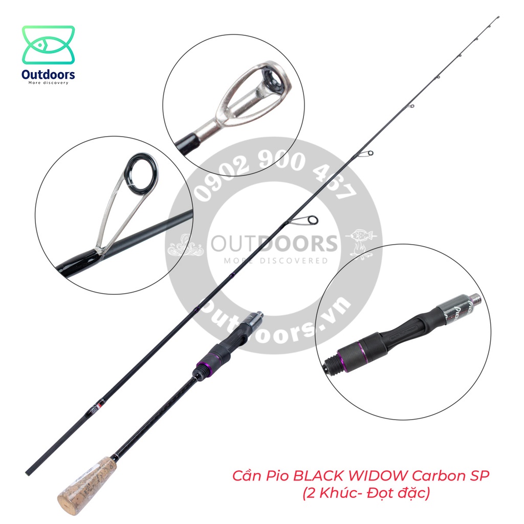 Cần câu máy đứng Pioneer BLACK WIDOW Carbon SP/BJS