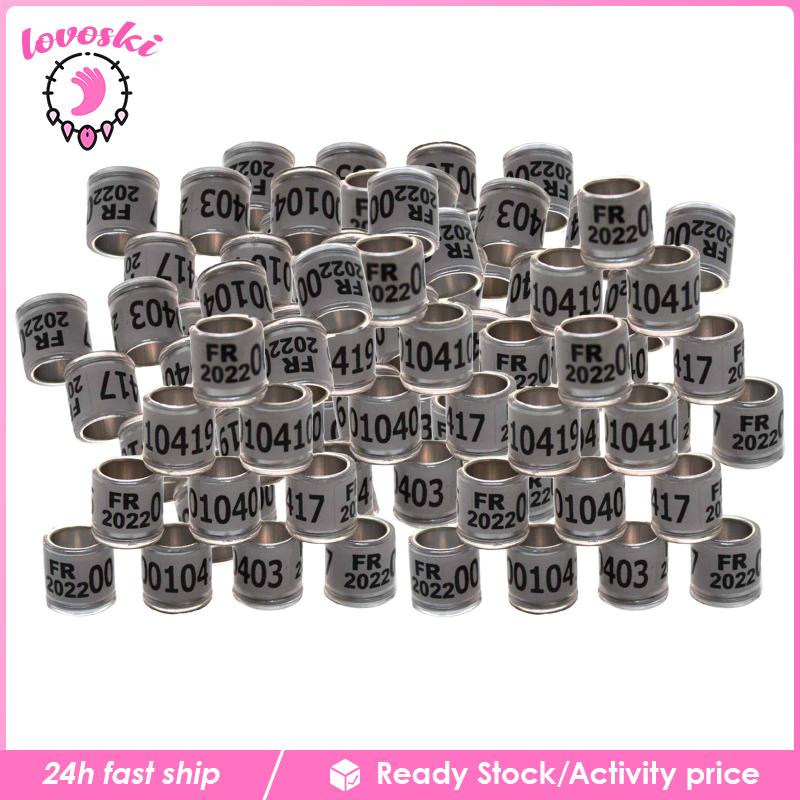 100 Vòng Chân Chim Bồ Câu 8mm Màu Trắng Bằng Nhôm 2022