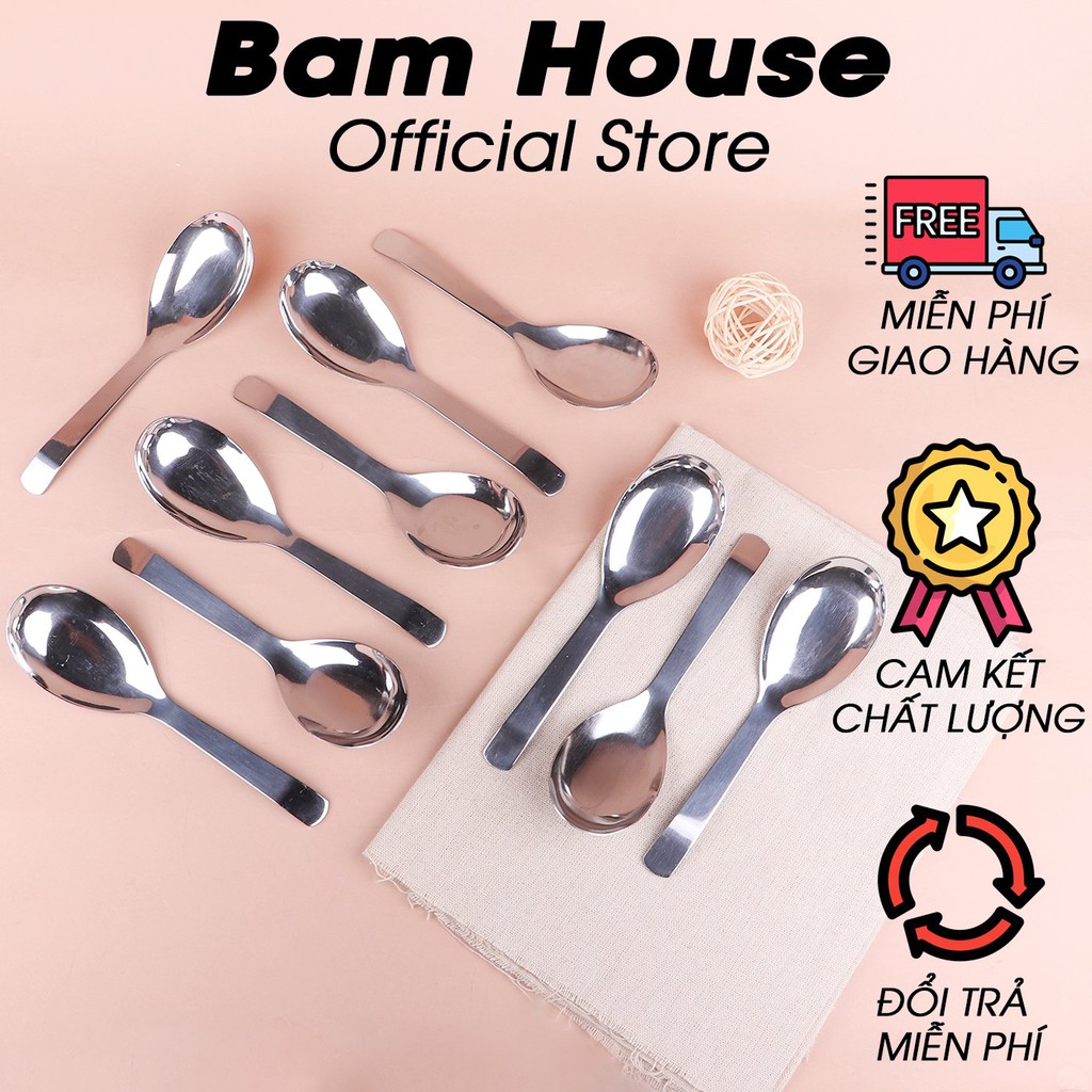 Bộ 10 muỗng canh vuông inox 304 Bam House cao cấp MCV10 – BamBam Store