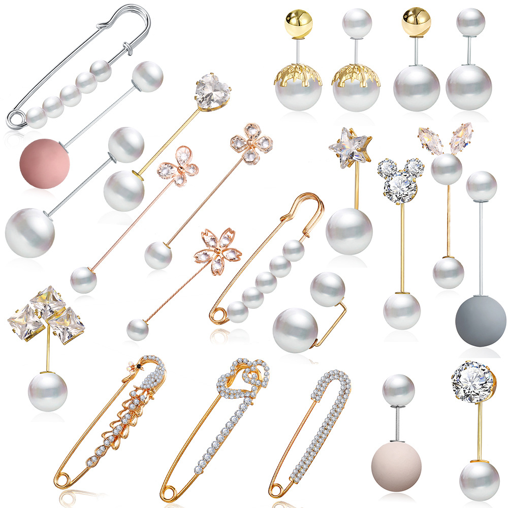 Ghim cài áo đính đá/ ngọc trai giả thời trang