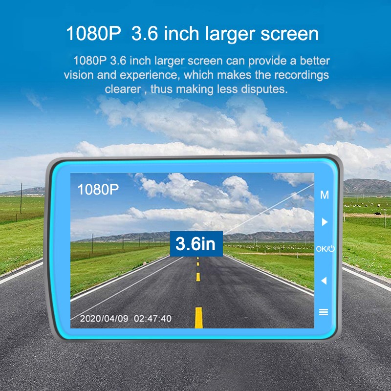 Máy Ghi Hình Hành Trình Xe Hơi 3.6 Inch 1080p Hd | BigBuy360 - bigbuy360.vn