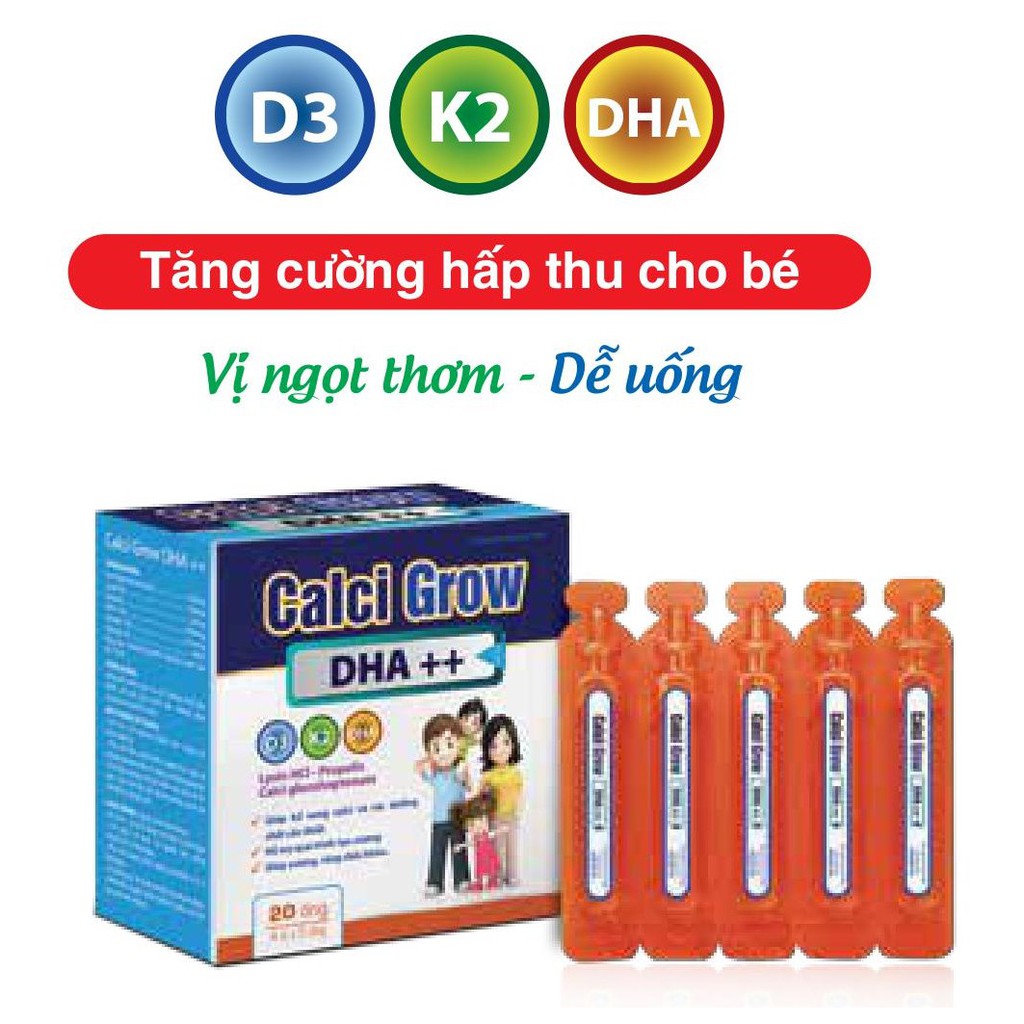 Calci Grow DHA ++ - Bổ Sung D3 K2 DHA ,Tăng Cường Hấp Thụ Cho Bé