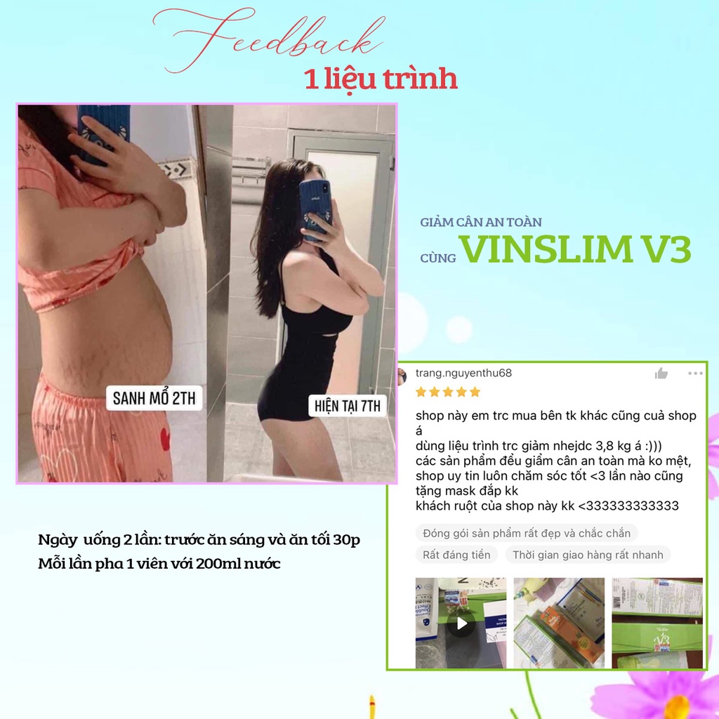 MẪU MỚI Vinslim V3 Chính Hãng Viên Sủi VIN SLIM V3 GIẢM CÂN cấp tốc an toàn hiệu quả giữ dáng đẹp da