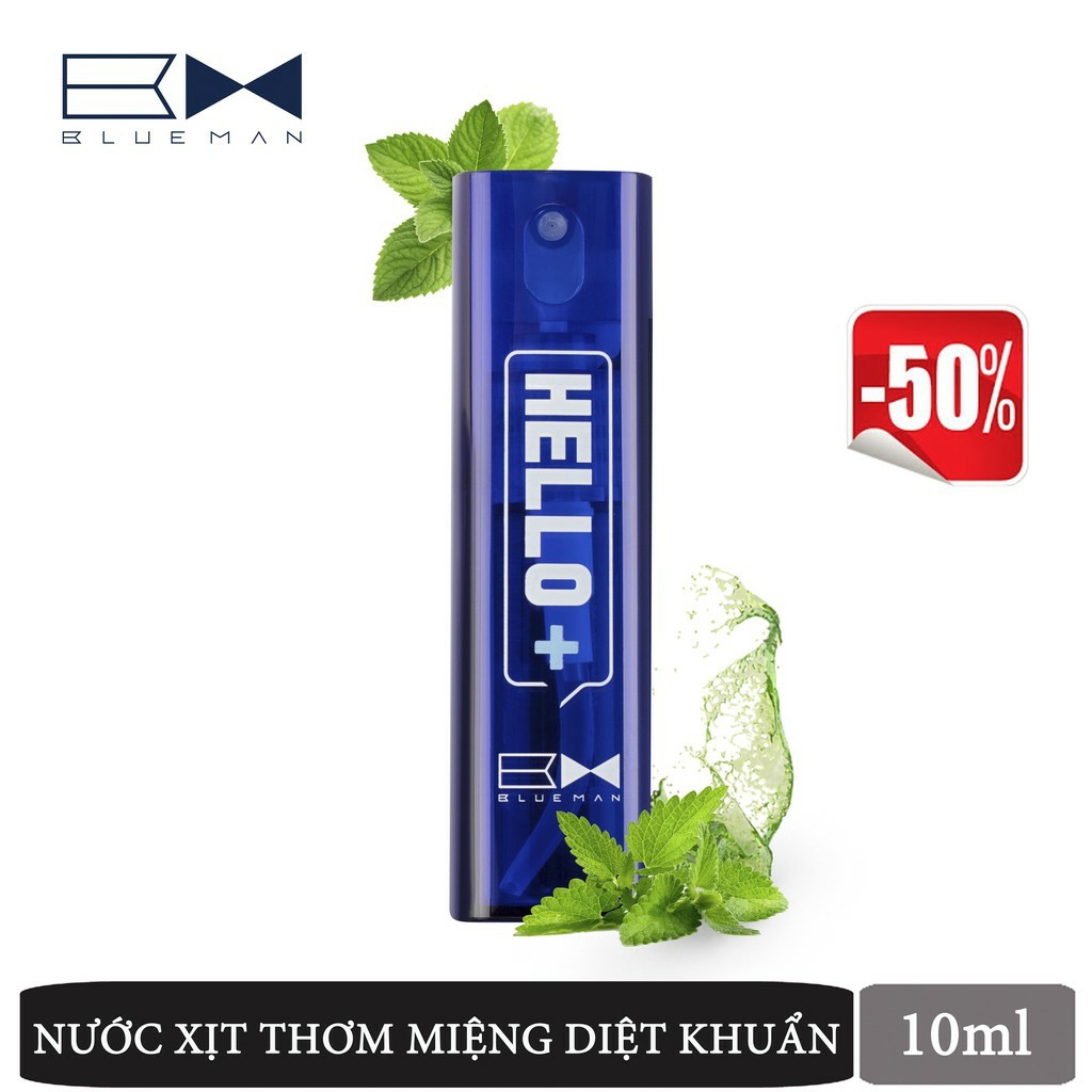 XỊT THƠM MIỆNG DIỆT KHUẨN HƯƠNG BẠC HÀ BLUEMAN 10ml