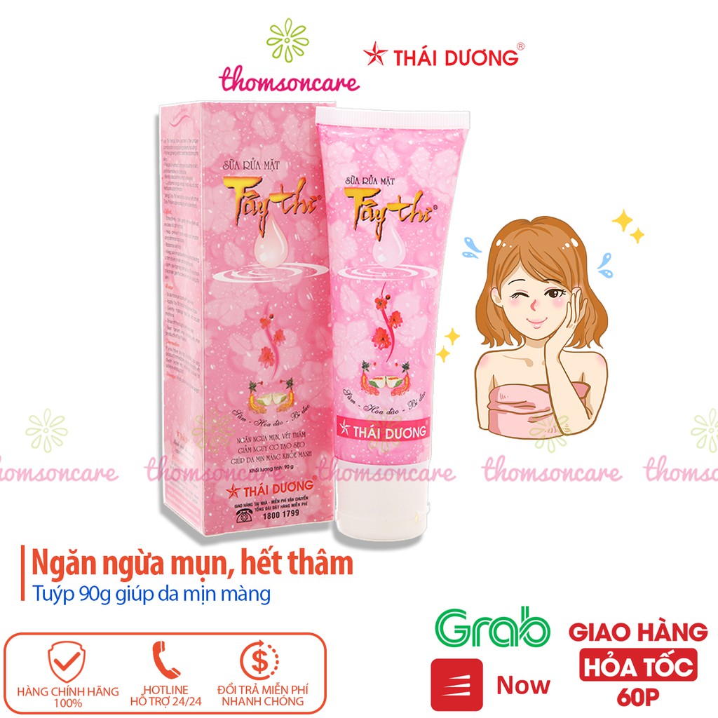 Sữa rửa mặt Tây Thi - ngừa mun, dưỡng da - tuýp 90g của Sao Thái Dương, từ nghệ, nhân sâm, bí đao và vitamin E