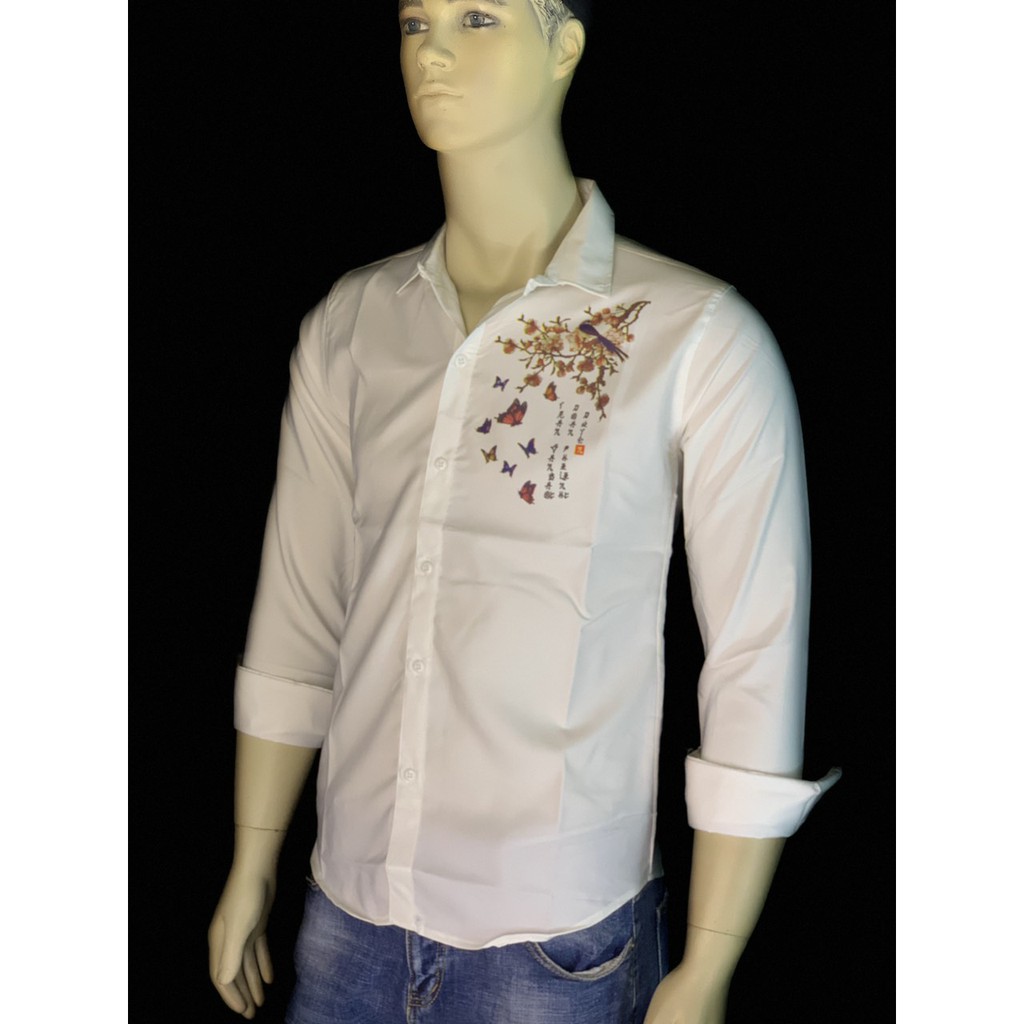 ÁOSơ Mi Nam CHẤT LỤA DÀI TAY PHONG CÁCH .Áo Sơ Mi Cặp Đôi Nam Nữ Cành Hoa Đào- Two | BigBuy360 - bigbuy360.vn