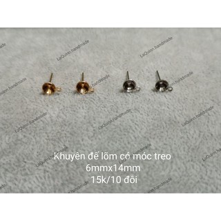 Khuyên đế lõm có móc treo - Nguyên liệu handmade