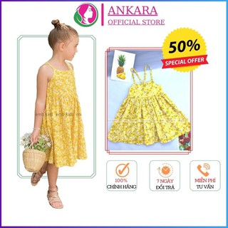 Váy 2 Dây Mùa Hè Cho Bé Gái Từ 2 Đến 8 Tuổi, Váy Hoa Nhí Cao Cấp Tự Thiết Kế Dáng Xòe Thắt Lưng Chữ V EMB20