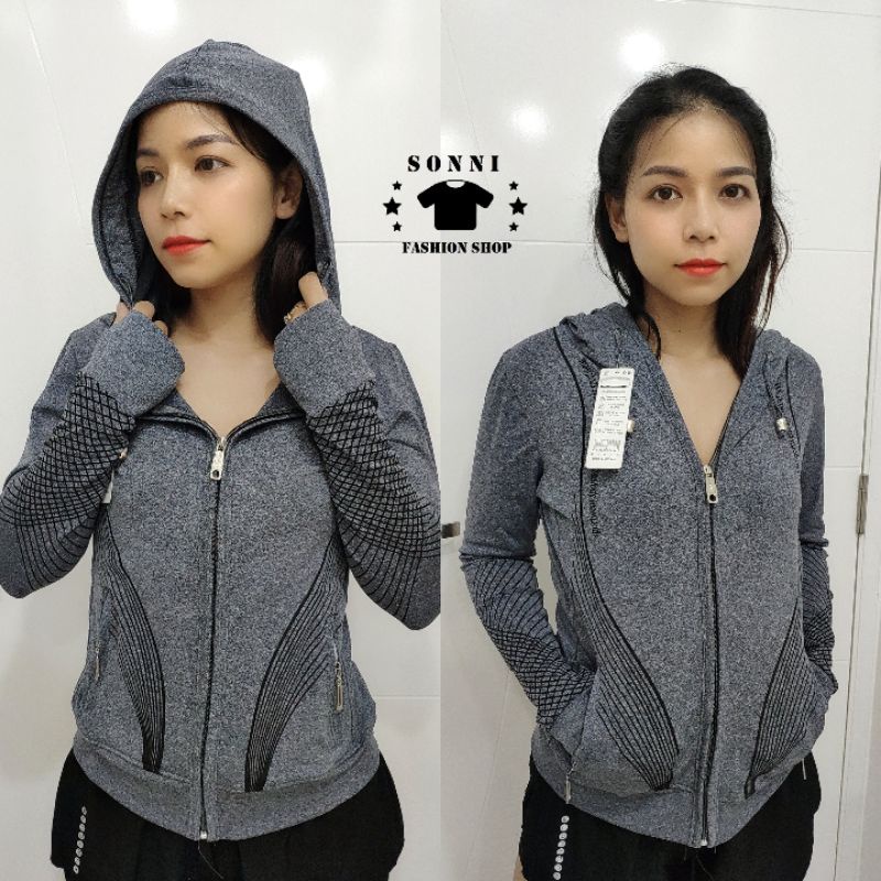 (Ảnh thật) Áo khoác thun chống nắng nữ 6 túi hoạ tiết cánh tiên (có big size 85kg)