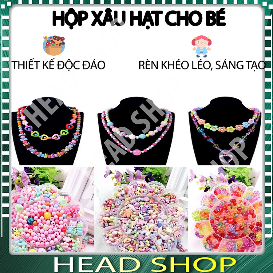 FULL PHỤ KIỆN BỘ HẠT XÂU VÒNG HÌNH HOA ĐÁNG YÊU CHO BÉ GÁI THỎA SỨC SÁNG TẠO HEADSHOP