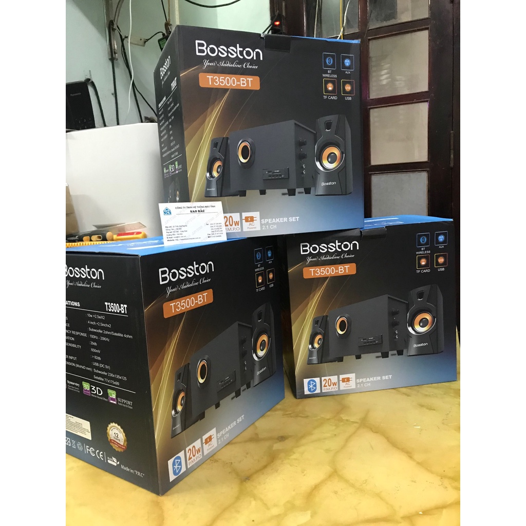 Loa vi tính Bosston Bluetooth 2.1 T3500-BT có điều khiển từ xa, thẻ nhớ -âm thanh mạnh mẽ bh 12 tháng