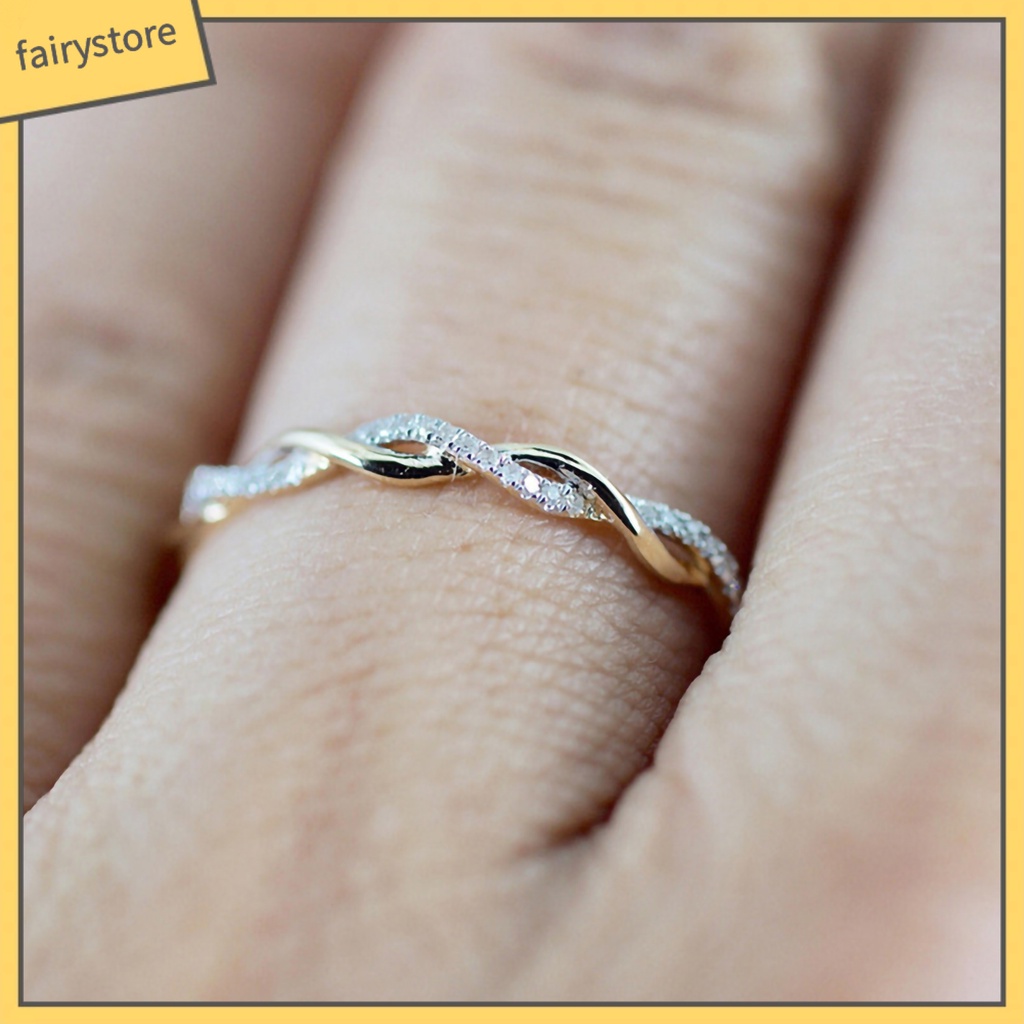 Nhẫn Đính Hôn Đính Đá Nhân Tạo Thời Trang Dành Cho Nữ