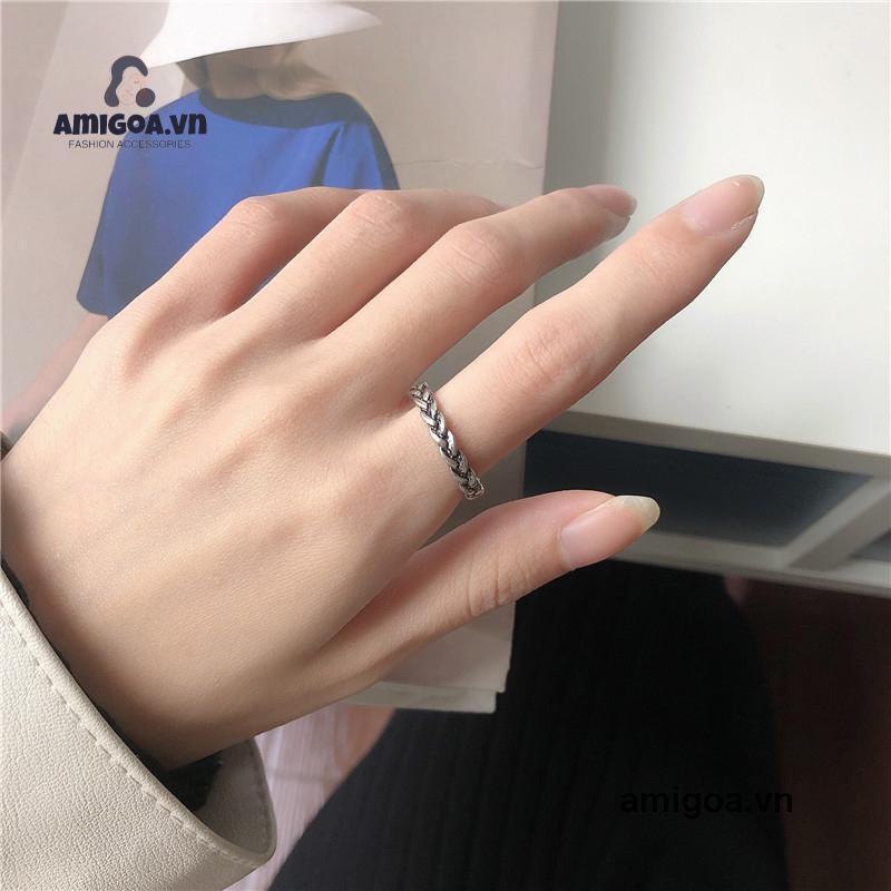 ✨✨Nhẫn Thiết Kế Chuỗi Xích Xoắn Phong Cách Retro Cho Nam Và Nữ