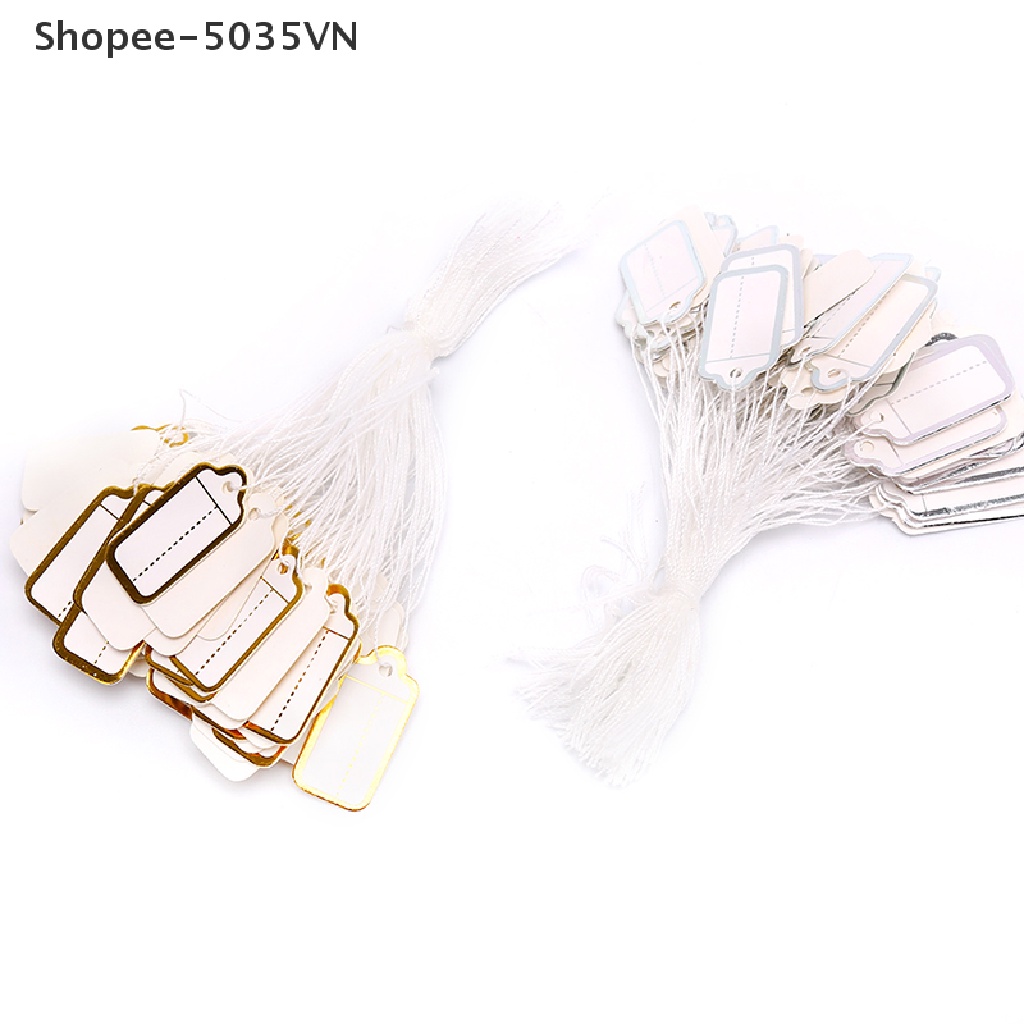 Set 200 Thẻ Giấy Hình Chữ Nhật Trơn Ghi Giá Trang Sức {akindofstar1.vn}