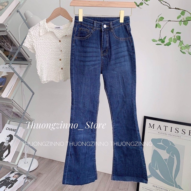 [Ảnh thật/Video]Quần ống loe cắt gấu nhiều màu tôn dáng