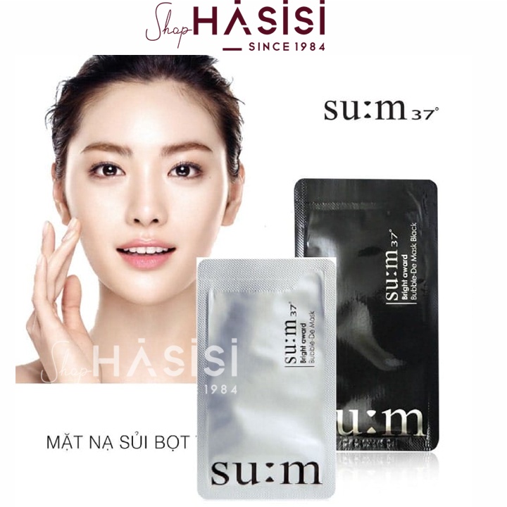 Gói Sample Mặt Nạ Sủi Bọt Thải Độc SU:m 37 Bright Award Bubble-De Mask