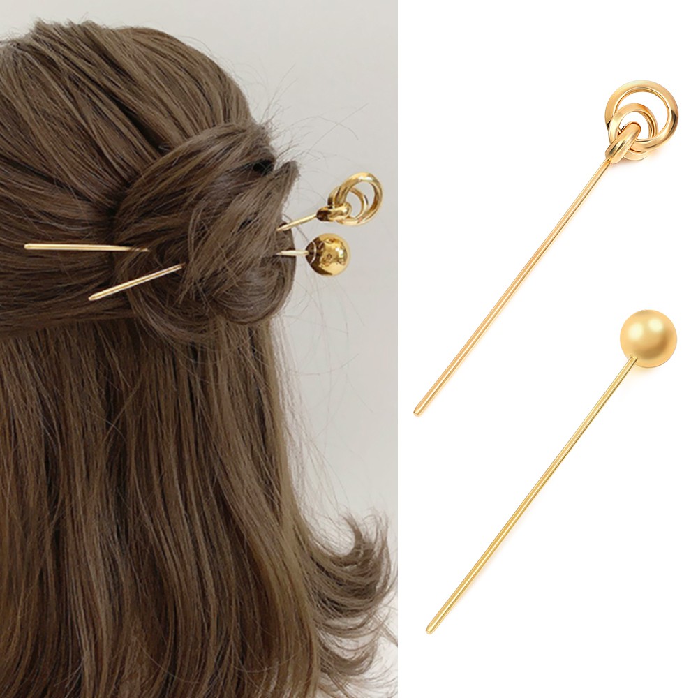 (Hàng Mới Về) Trâm Cài Tóc Bằng Kim Loại Thanh Lịch Cho Nữ