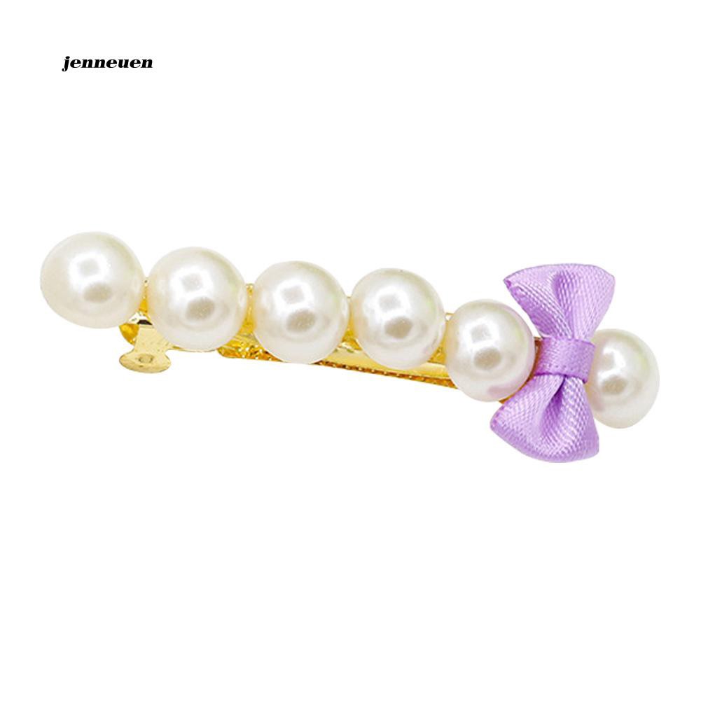 Kẹp tóc nơ đính ngọc trai thời trang