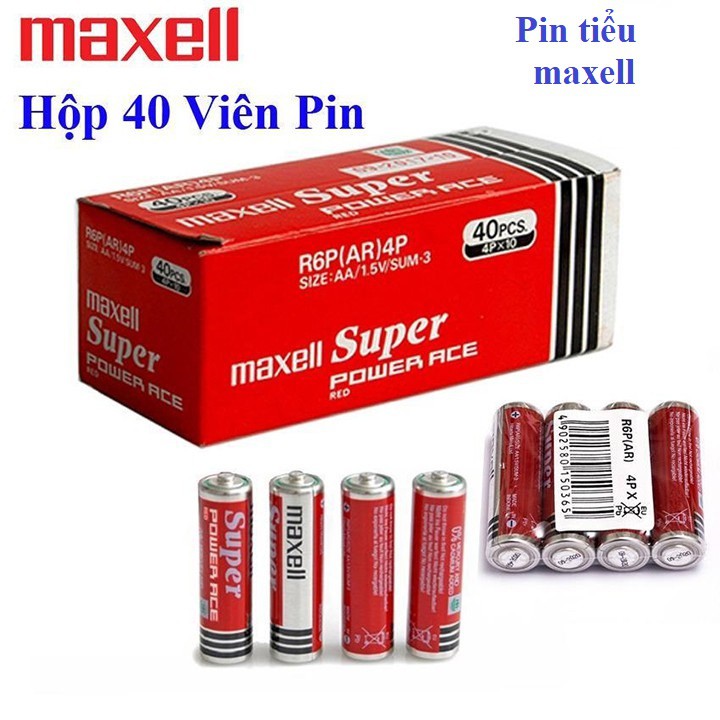 Pin tiểu Maxell hộp 40 viên AA - AAA - pin tiểu tốt