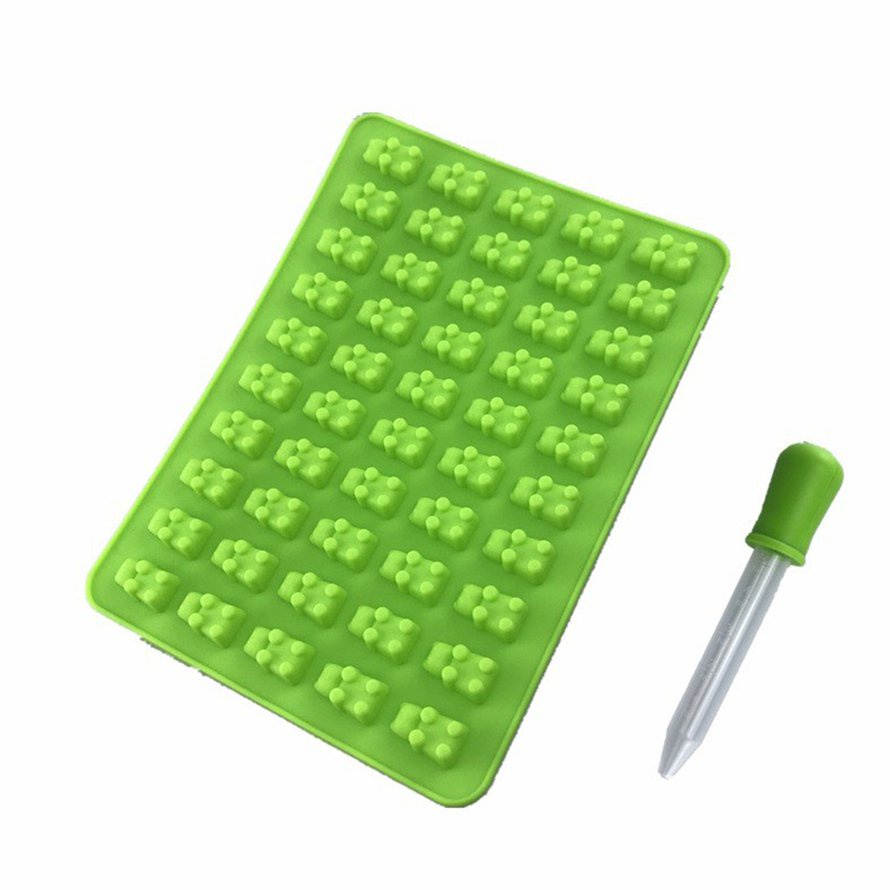50 Khuôn hình gấu Gummy Khuôn silicone Khuôn đá hình khối Khuôn bánh pudding gừng đá
