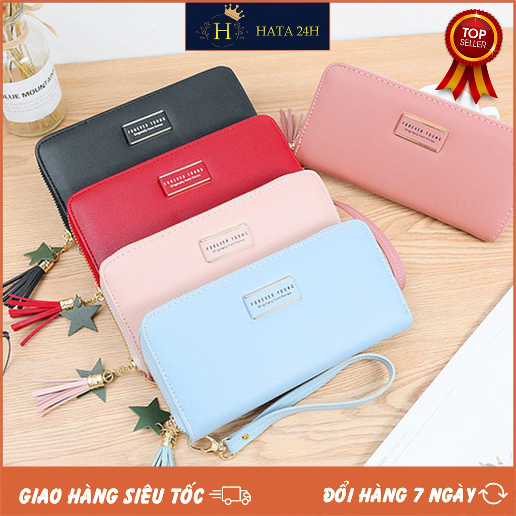 VÍ NỮ DÀI CẦM TAY KHÓA KÉO FOREVER YOUNG VUÔNG 341 CỰC DỄ THƯƠNG